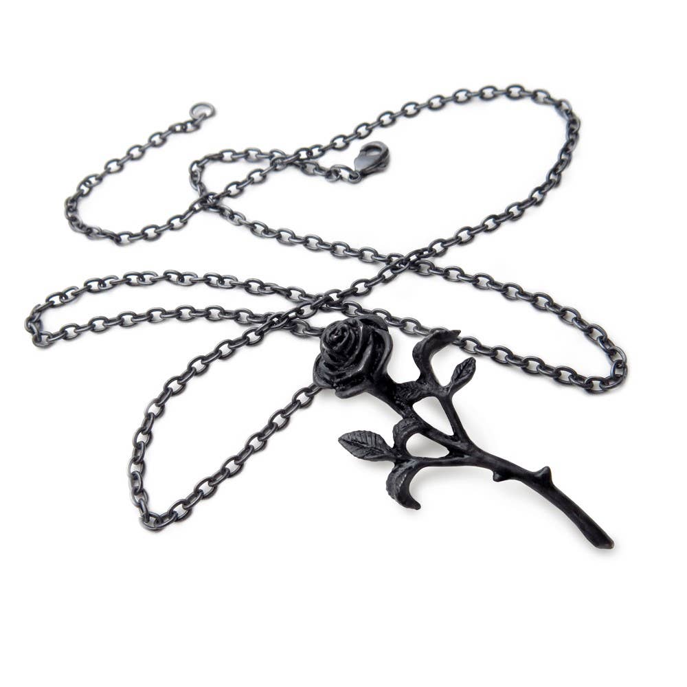 The Romance of The Black Rose Necklace