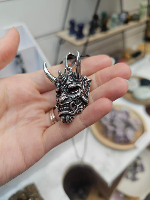 Oni Mask Steel Necklaces
