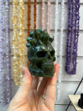Serpentine Crystal Skull Carving