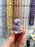 Lepidolite Dog Crystal Carving