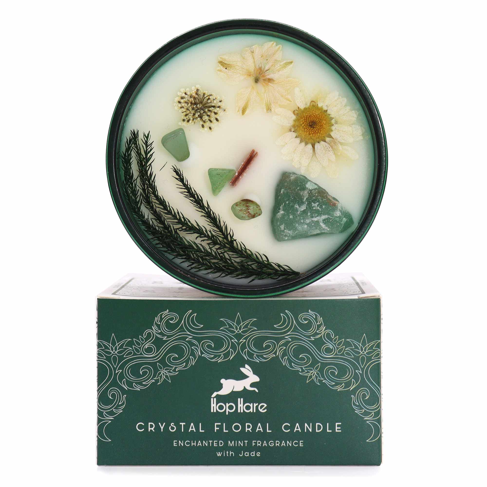 Hop Hare Crystal Magic Flower Candle - The Magician / Jade