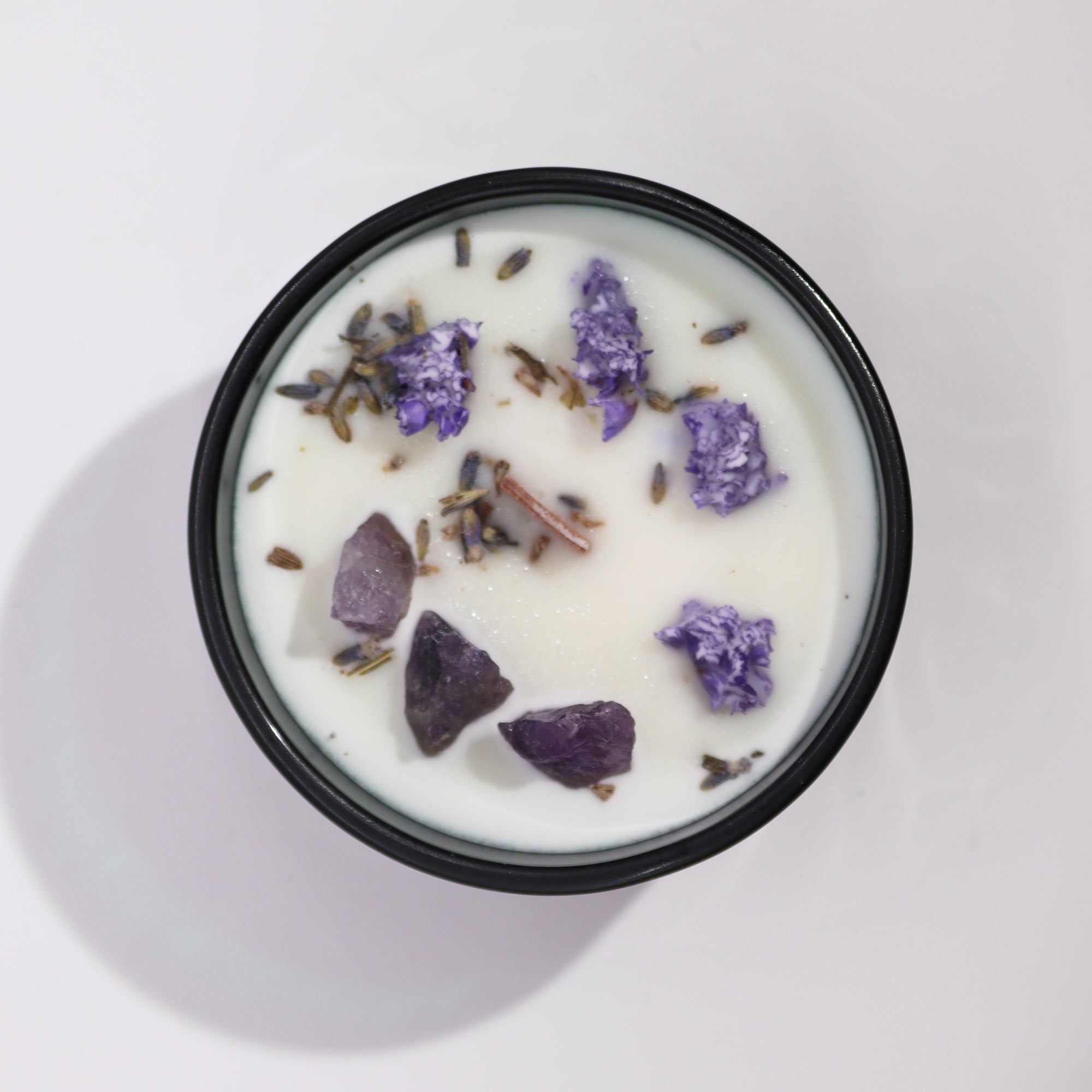 Hop Hare Crystal Magic Flower Candle - The Moon / Amethyst