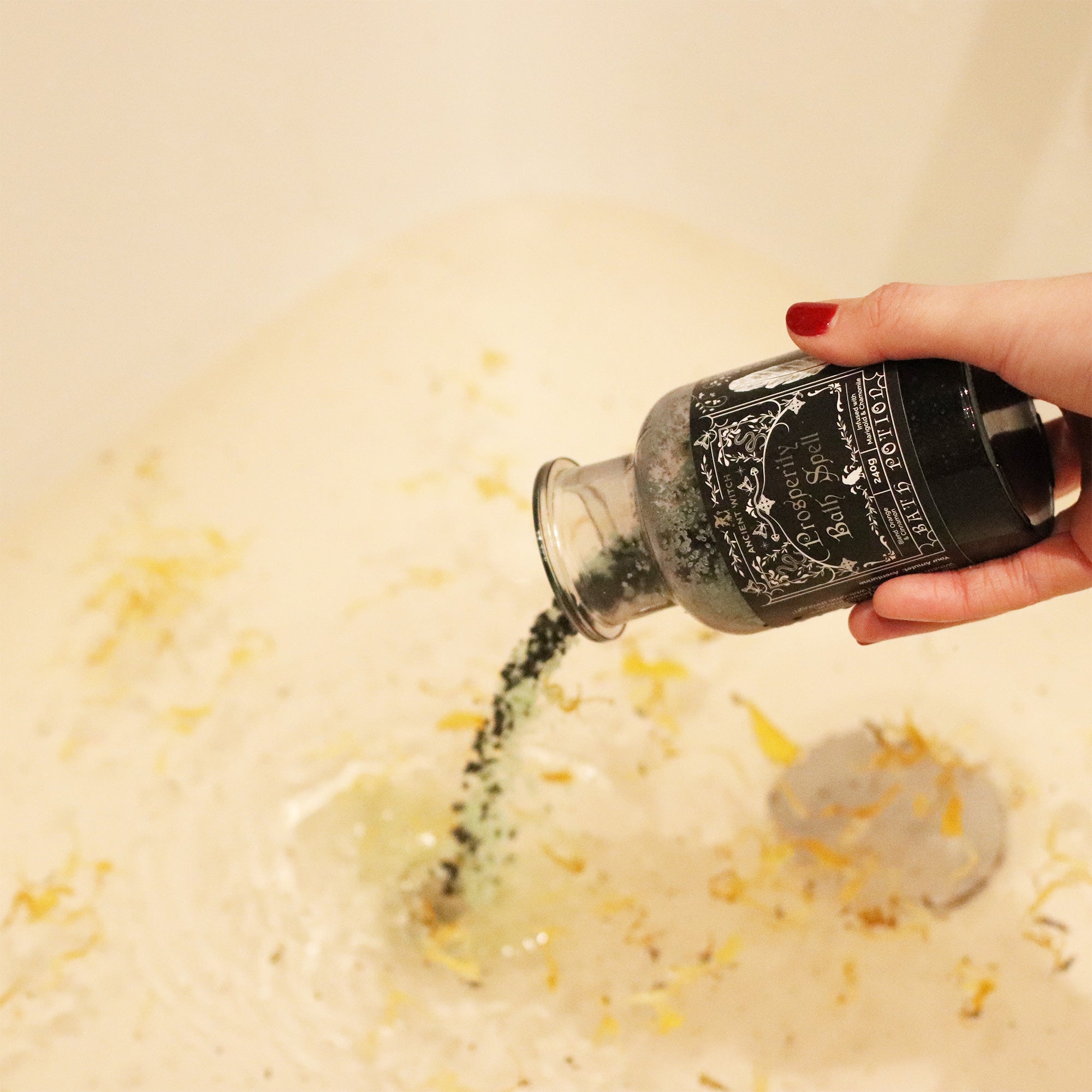 Bath Spell Potion & Aventurine Crystal Amulet - Prosperity