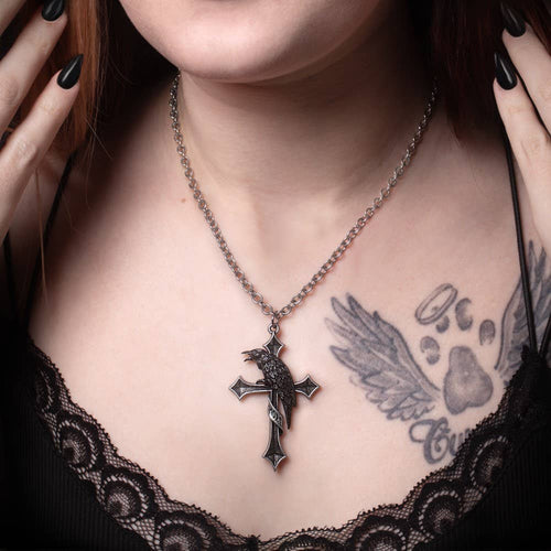 Crux Corvis (Cross & Raven) Necklace
