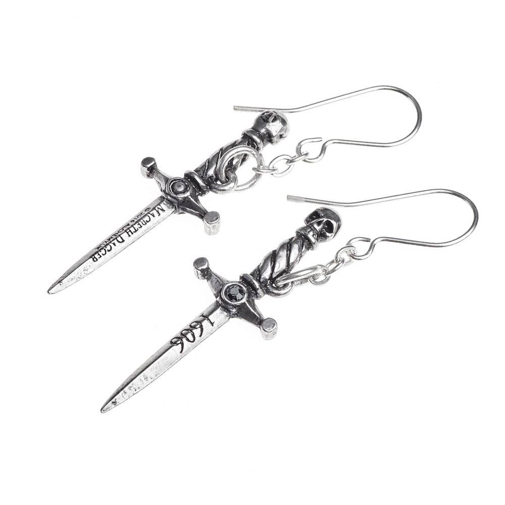 Hand Of Macbeth Dagger Earrings