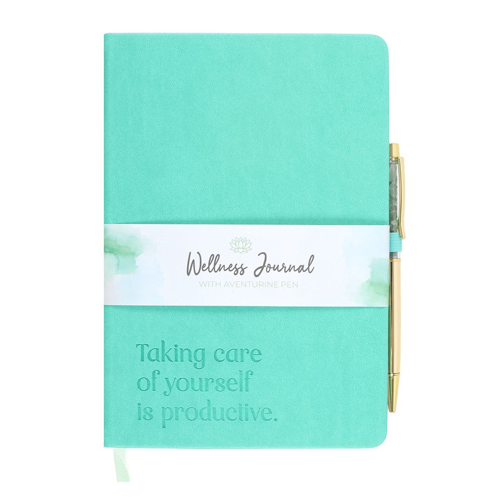 Wellness Journal with Aventurine Crystal Pen