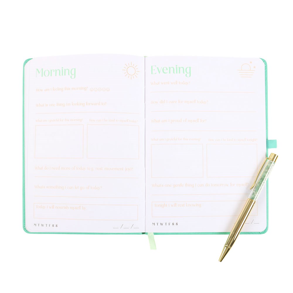 Wellness Journal with Aventurine Crystal Pen