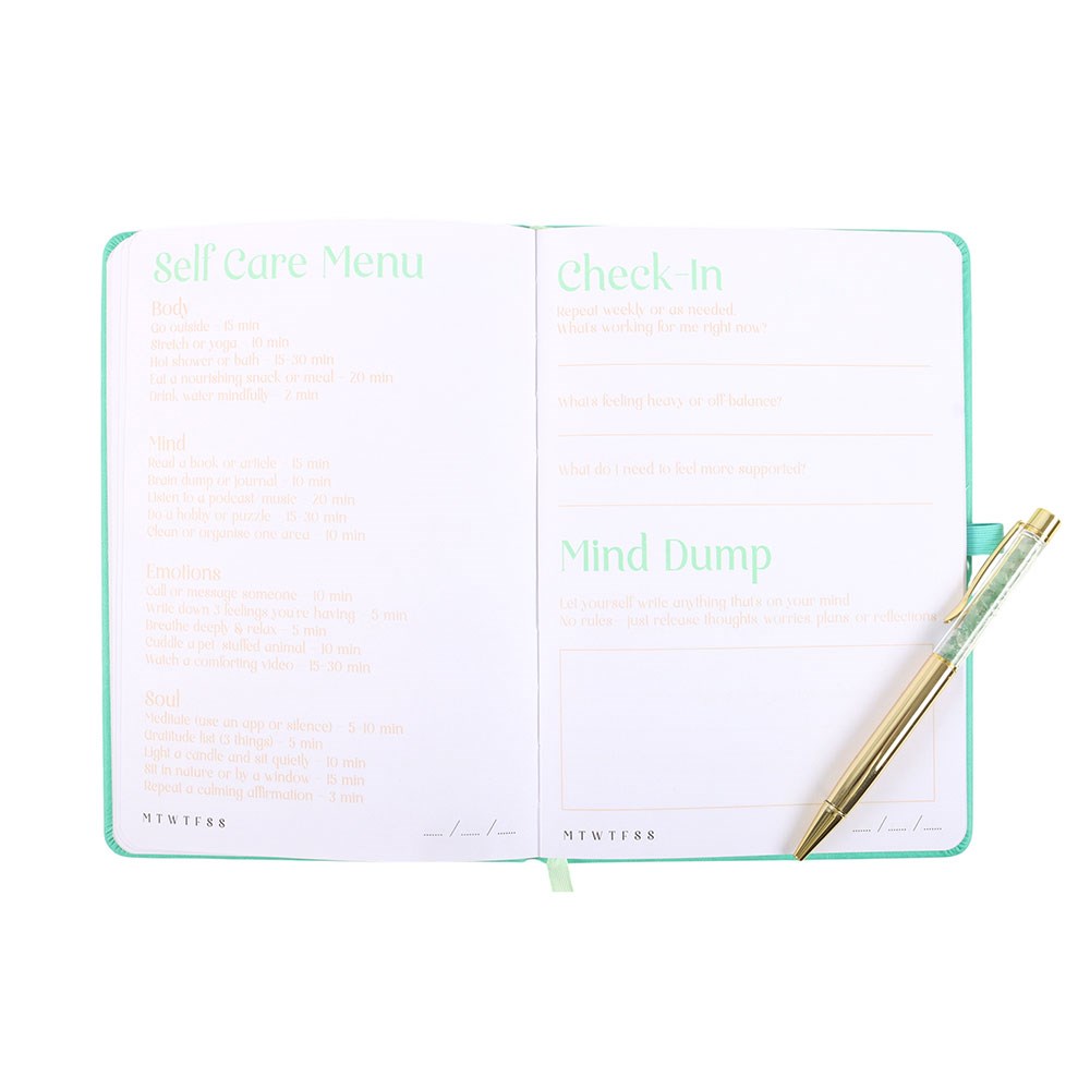 Wellness Journal with Aventurine Crystal Pen