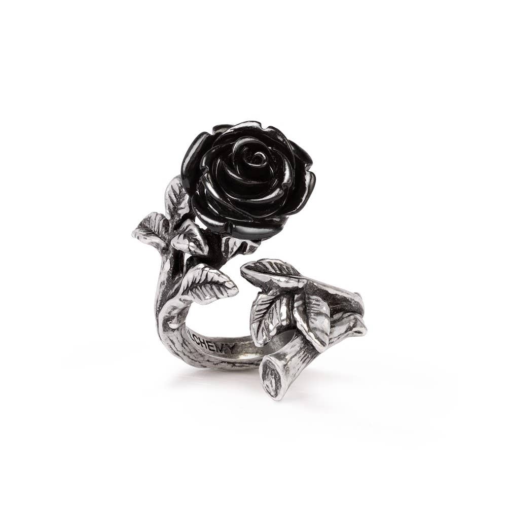 Wild Black Rose Ring - Adjustable
