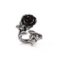 Wild Black Rose Ring - Adjustable