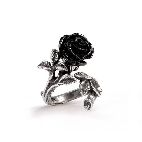 Wild Black Rose Ring - Adjustable