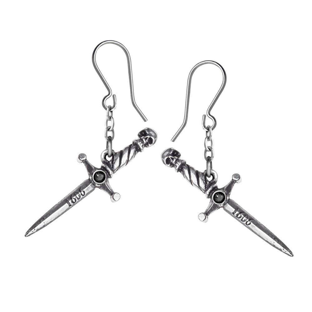 Hand Of Macbeth Dagger Earrings