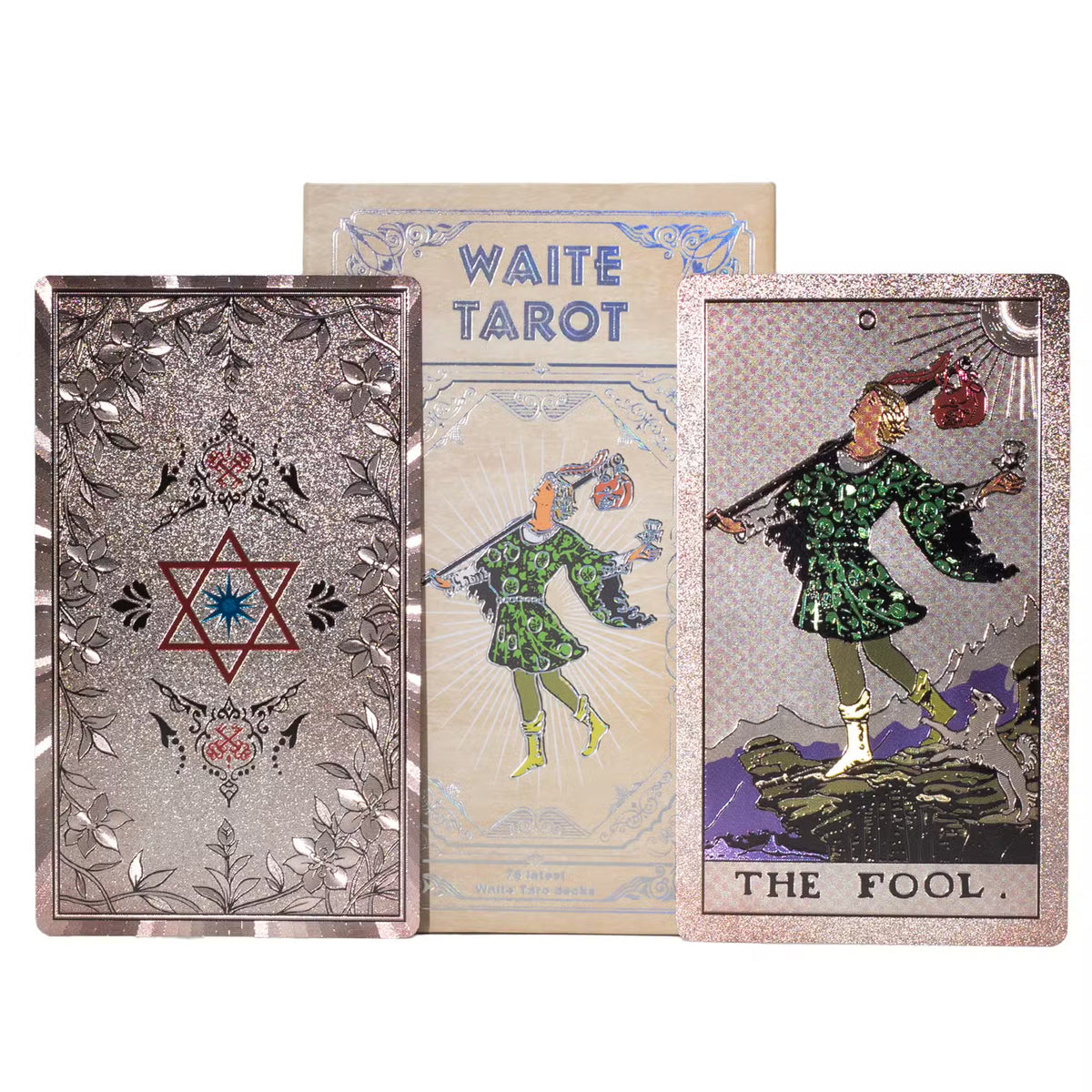 Silver Foil Waite Tarot Card Set - With Booklet