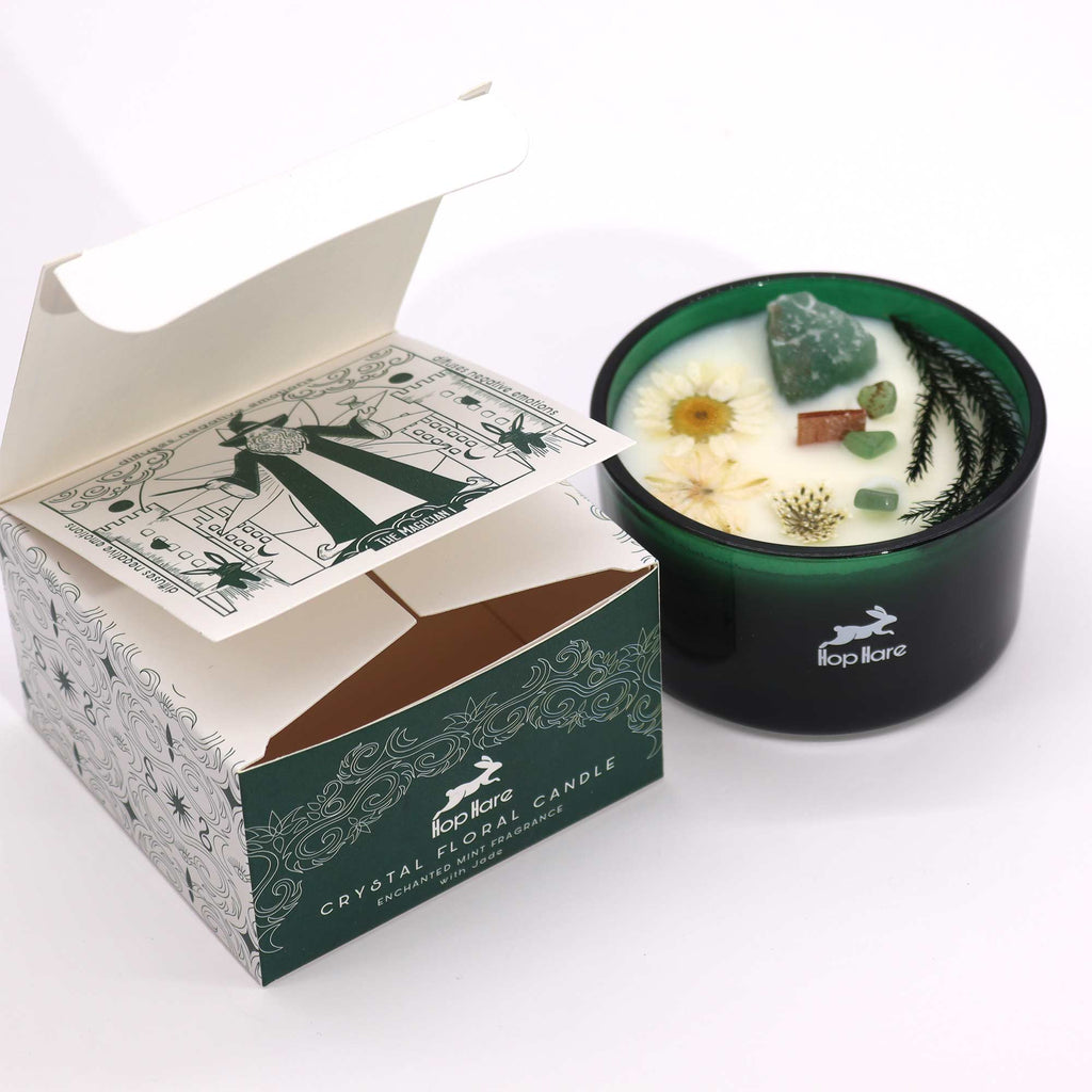 Hop Hare Crystal Magic Flower Candle - The Magician / Jade