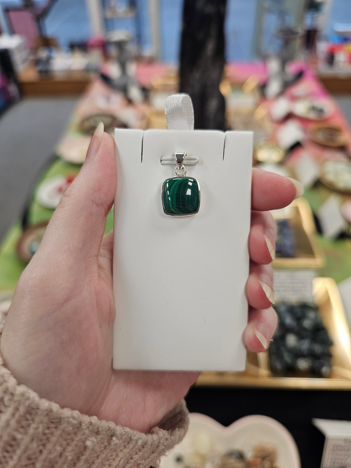 Malachite 925 Silver Crystal Pendant