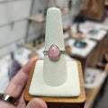 Rhodochrosite 925 Silver Crystal Ring - Size Q