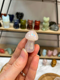 Rose Quartz Aura Mushroom Carving