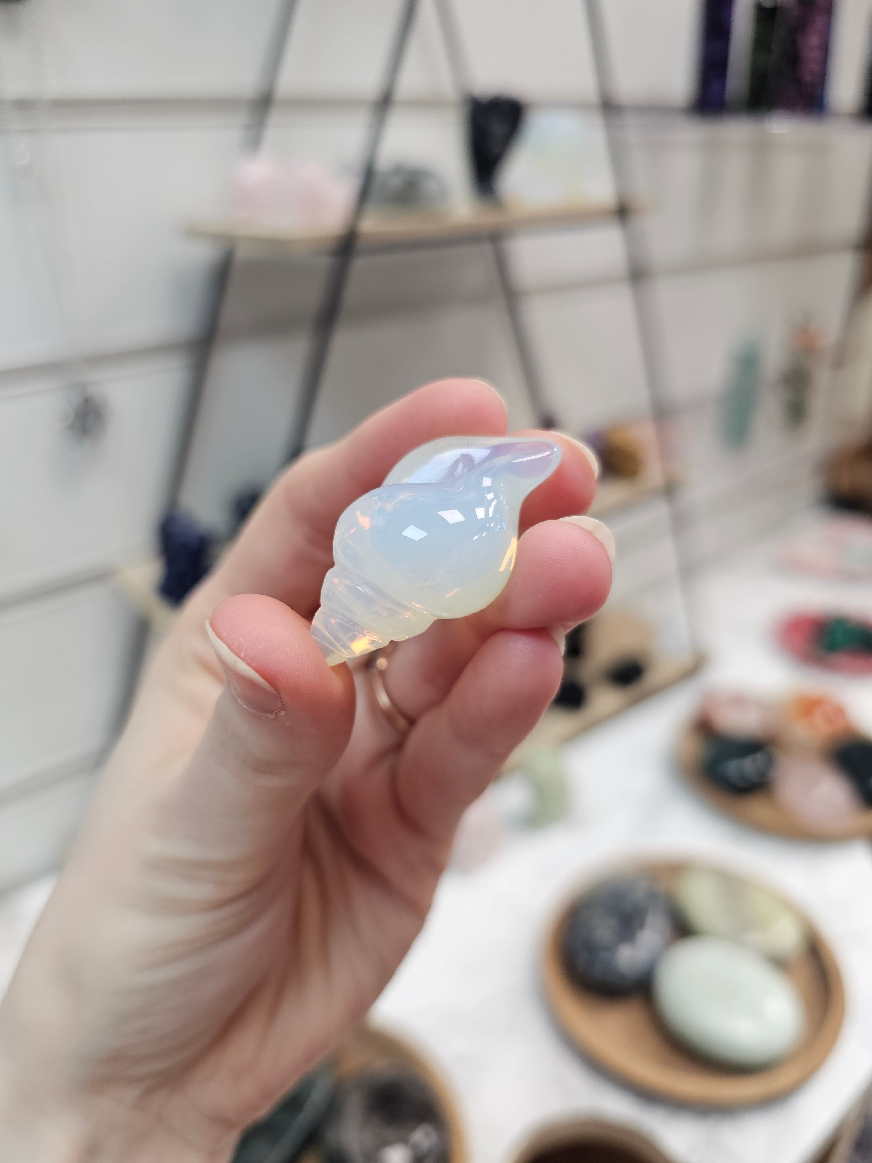 Opalite Shell Crystal Carving