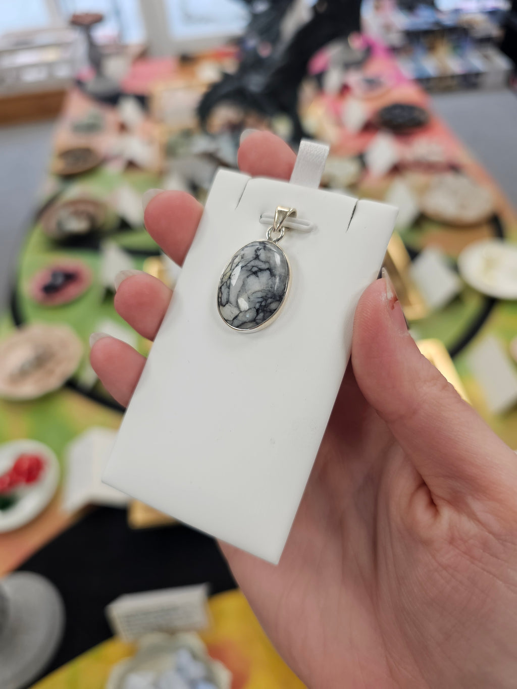Pinolith Crystal Pendant 925 Silver