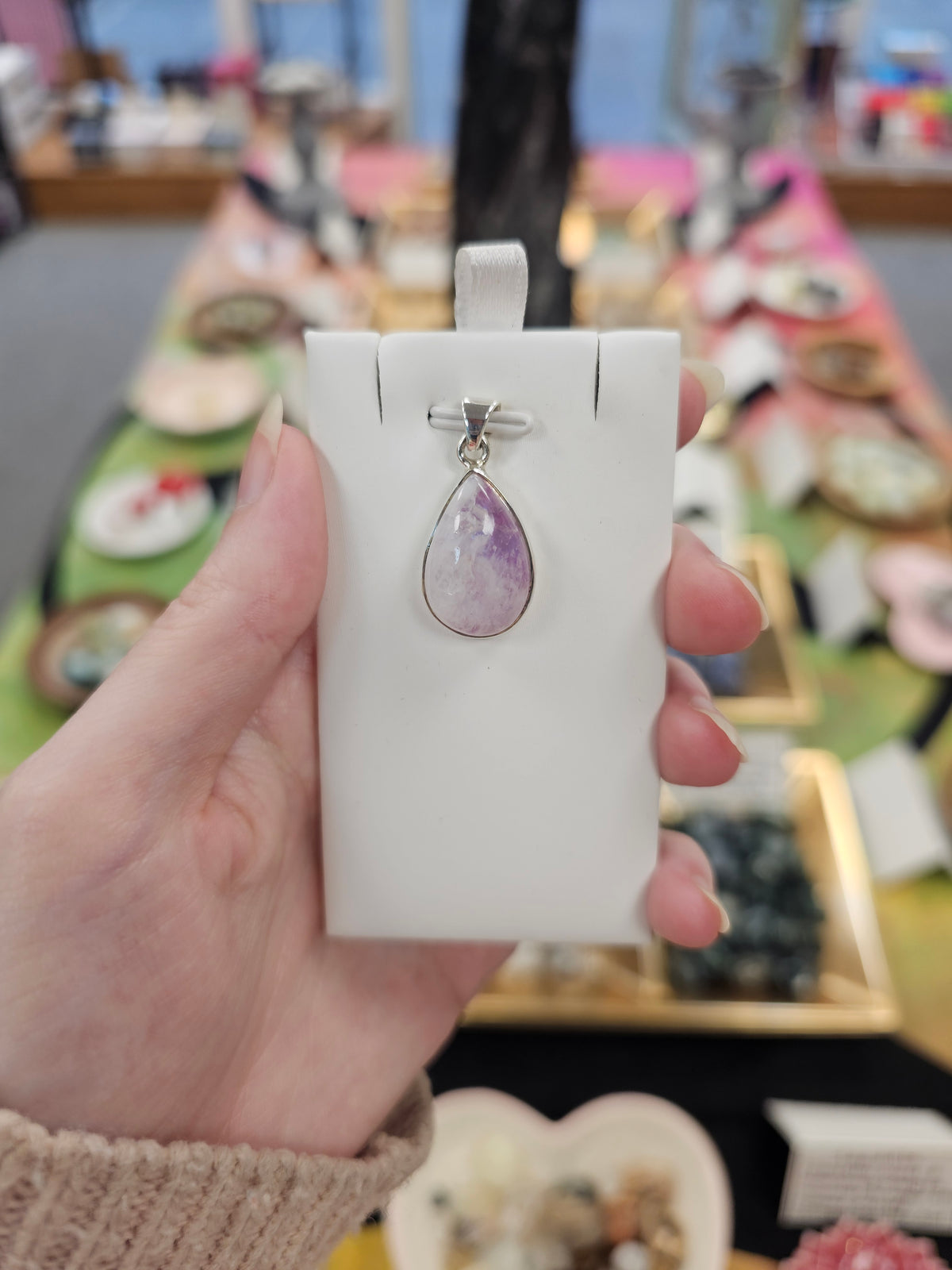 Pink Moonstone 925 Silver Crystal Pendant