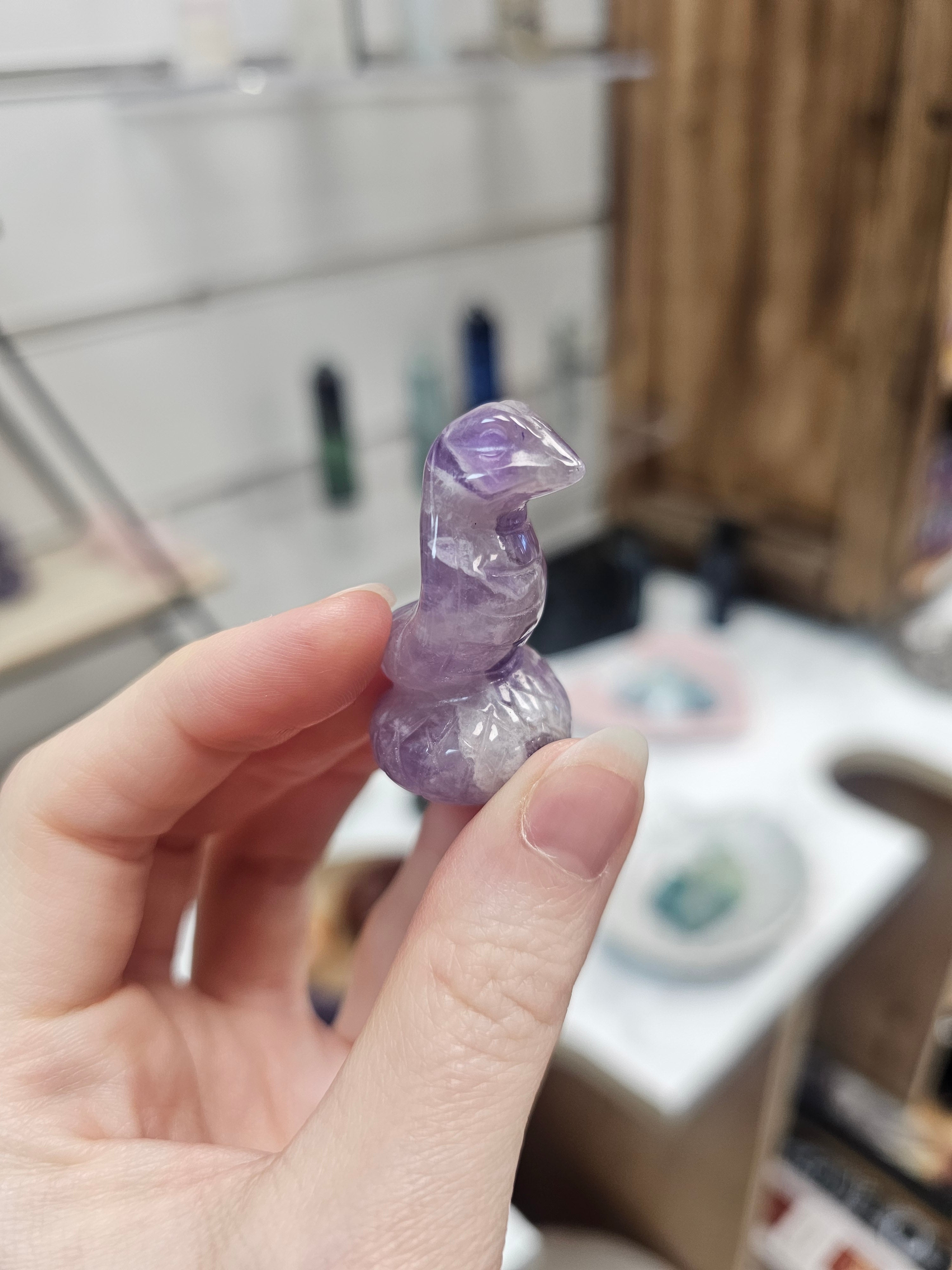 Amethyst Snake Carving