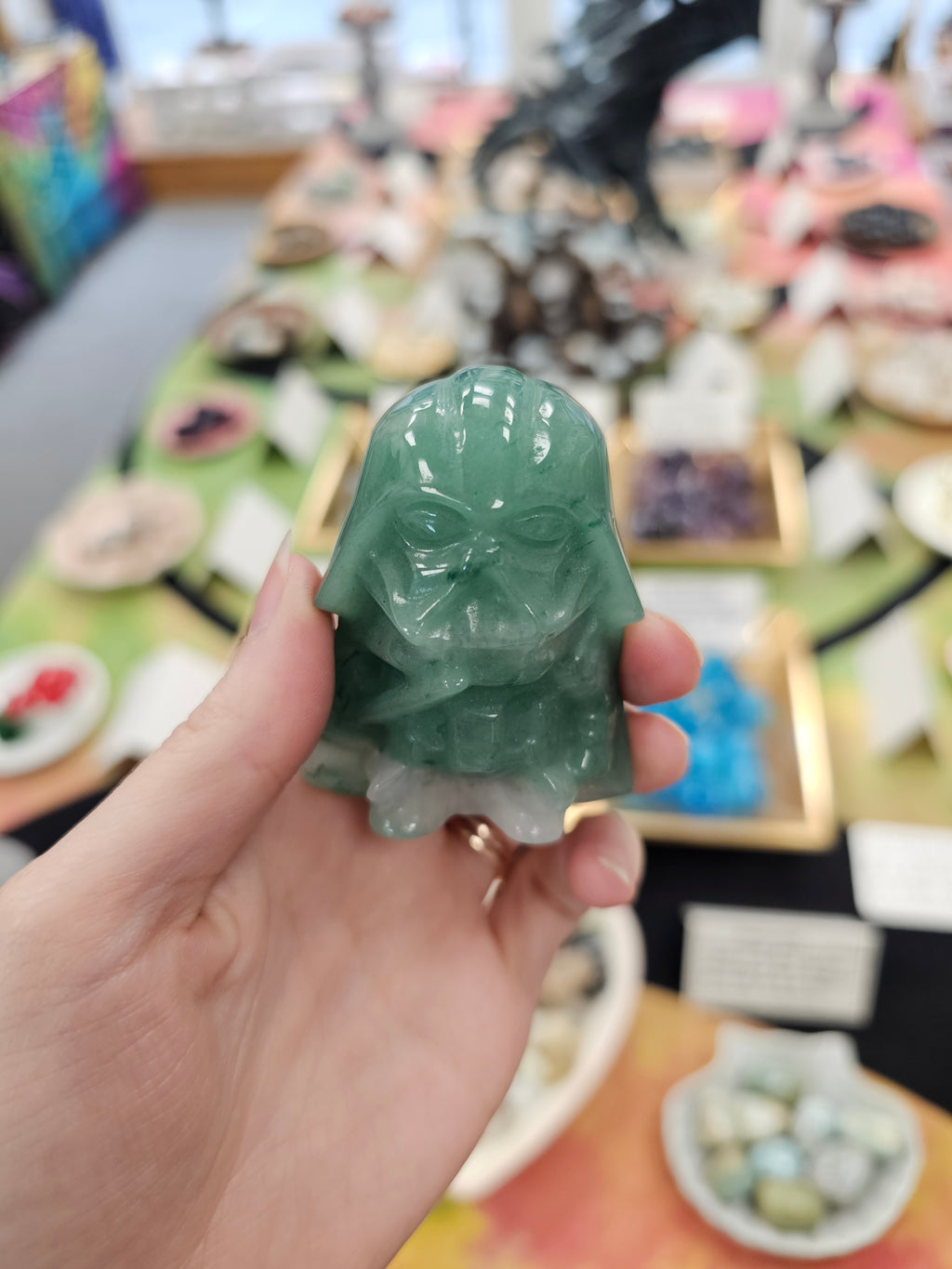 Aventurine Darth Vader Crystal Carving