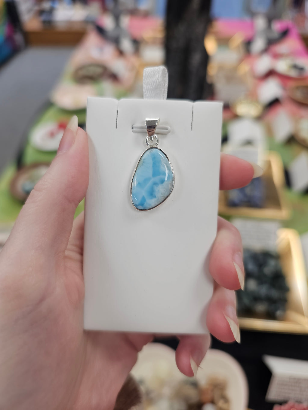 Larimar 925 Silver Crystal Pendant