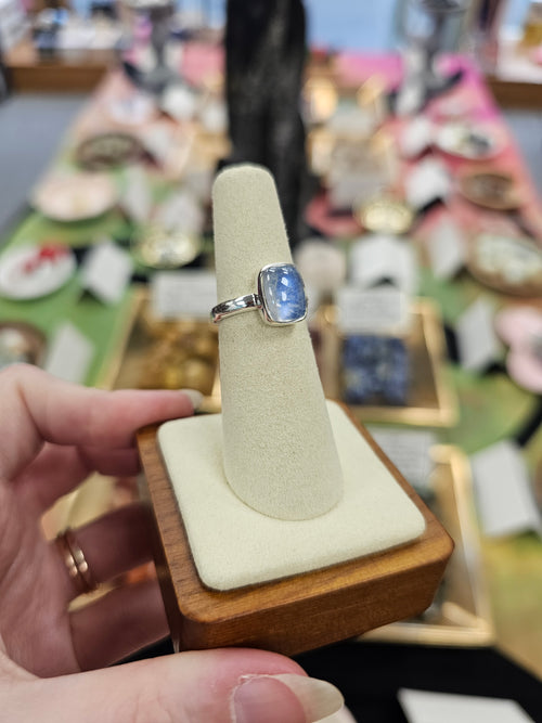Blue Moonstone 925 Silver Ring - 6