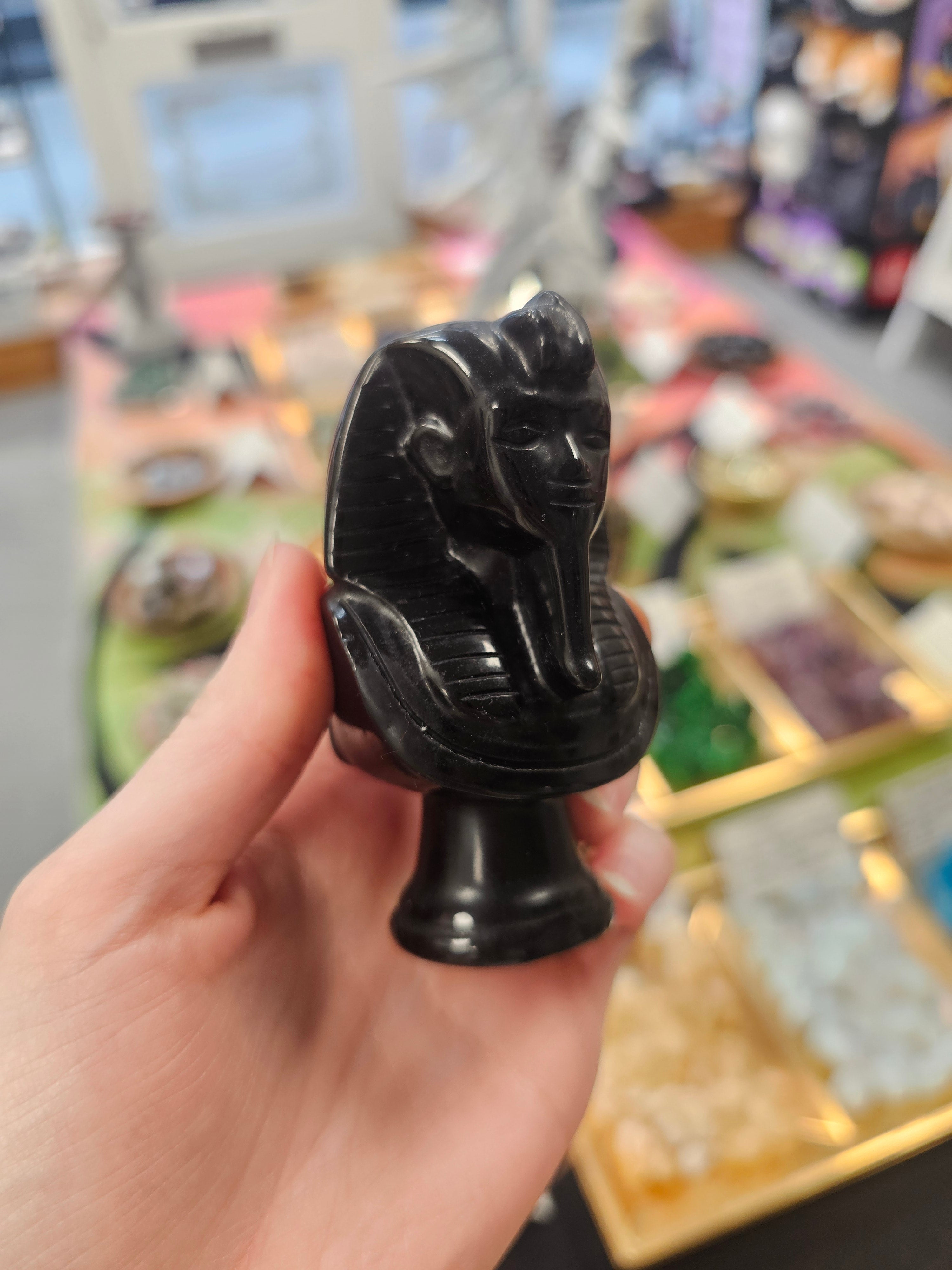 Tutankhamun Obsidian Crystal Carving