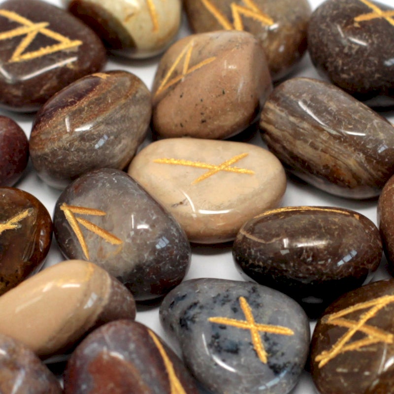 Rune Stones Crystal Set & Pouch - Fancy Jasper
