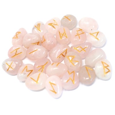 Rune Stones Crystal Set & Pouch - Rose Quartz
