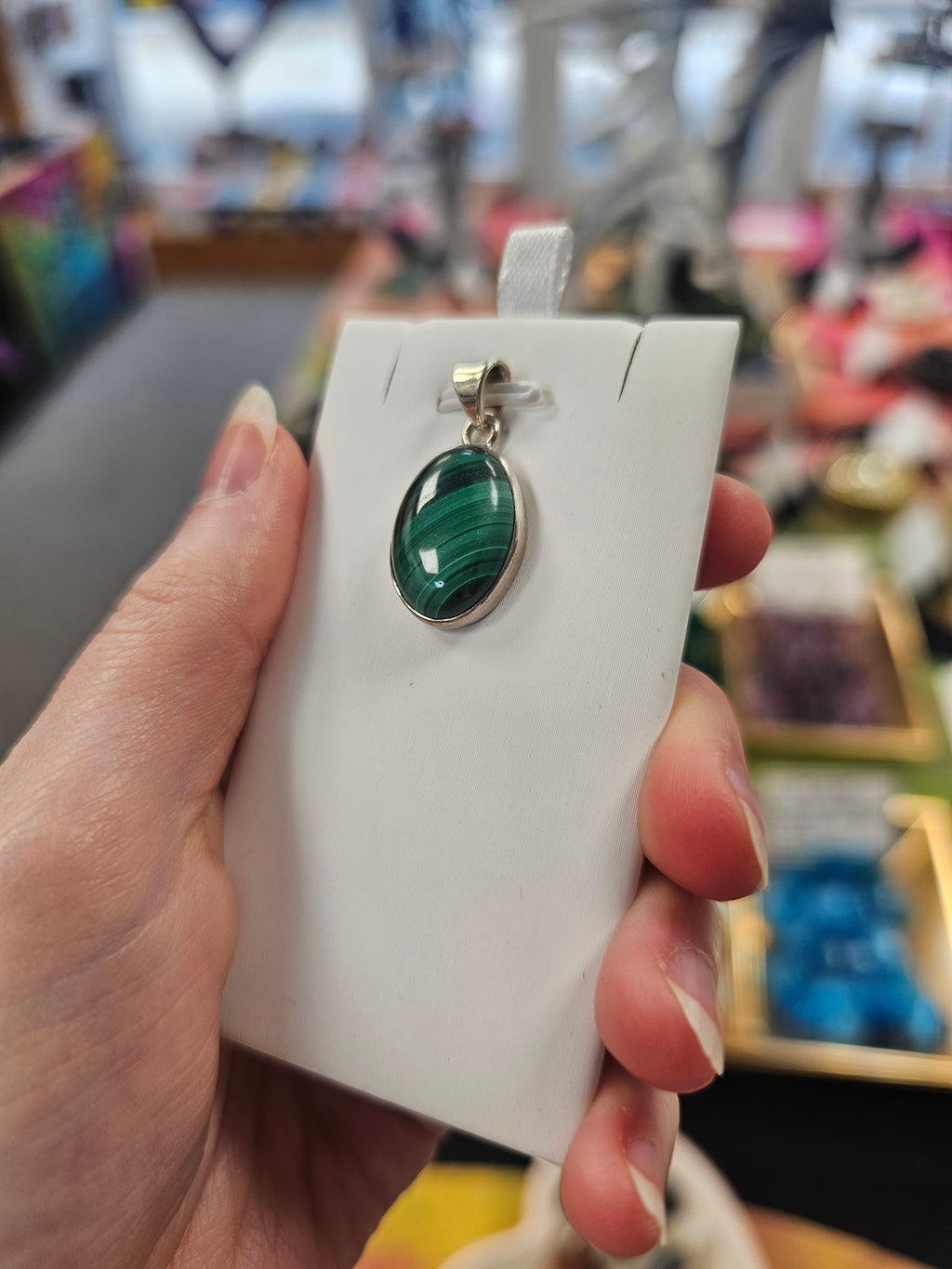 Malachite Crystal 925 Silver Pendant