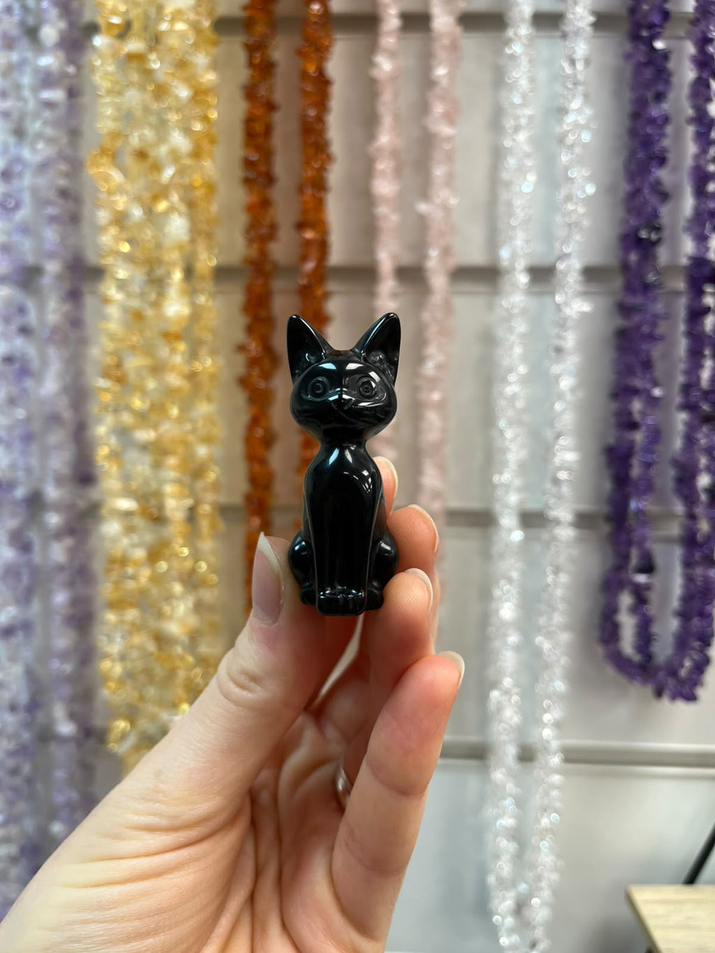 Black Cat Crystal Carving