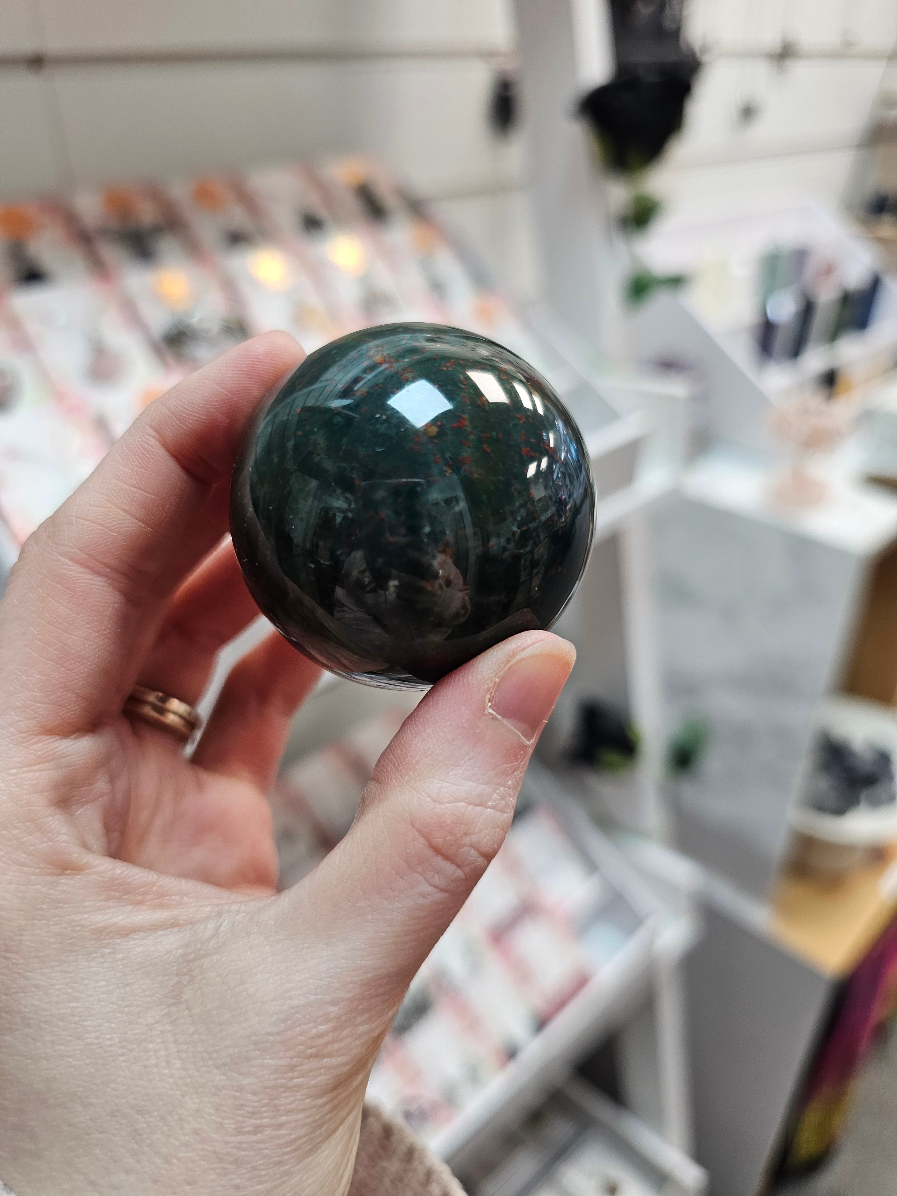 Bloodstone Crystal Sphere