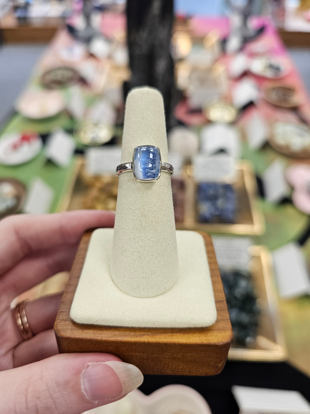 Blue Moonstone 925 Silver Ring - 6