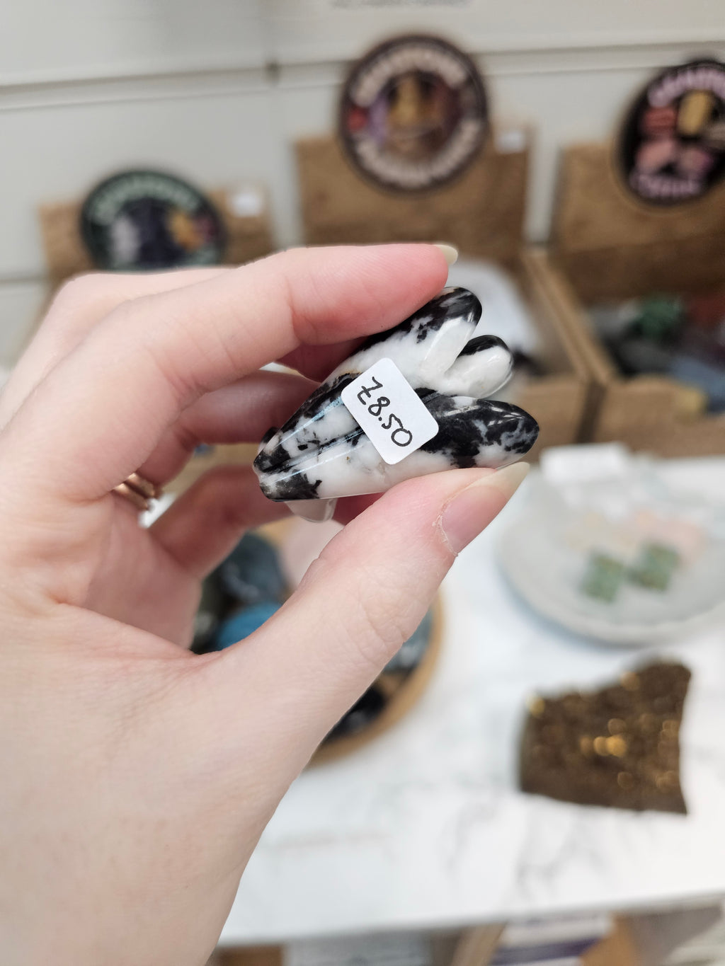 Zebra Jasper Crystal Angel Carving
