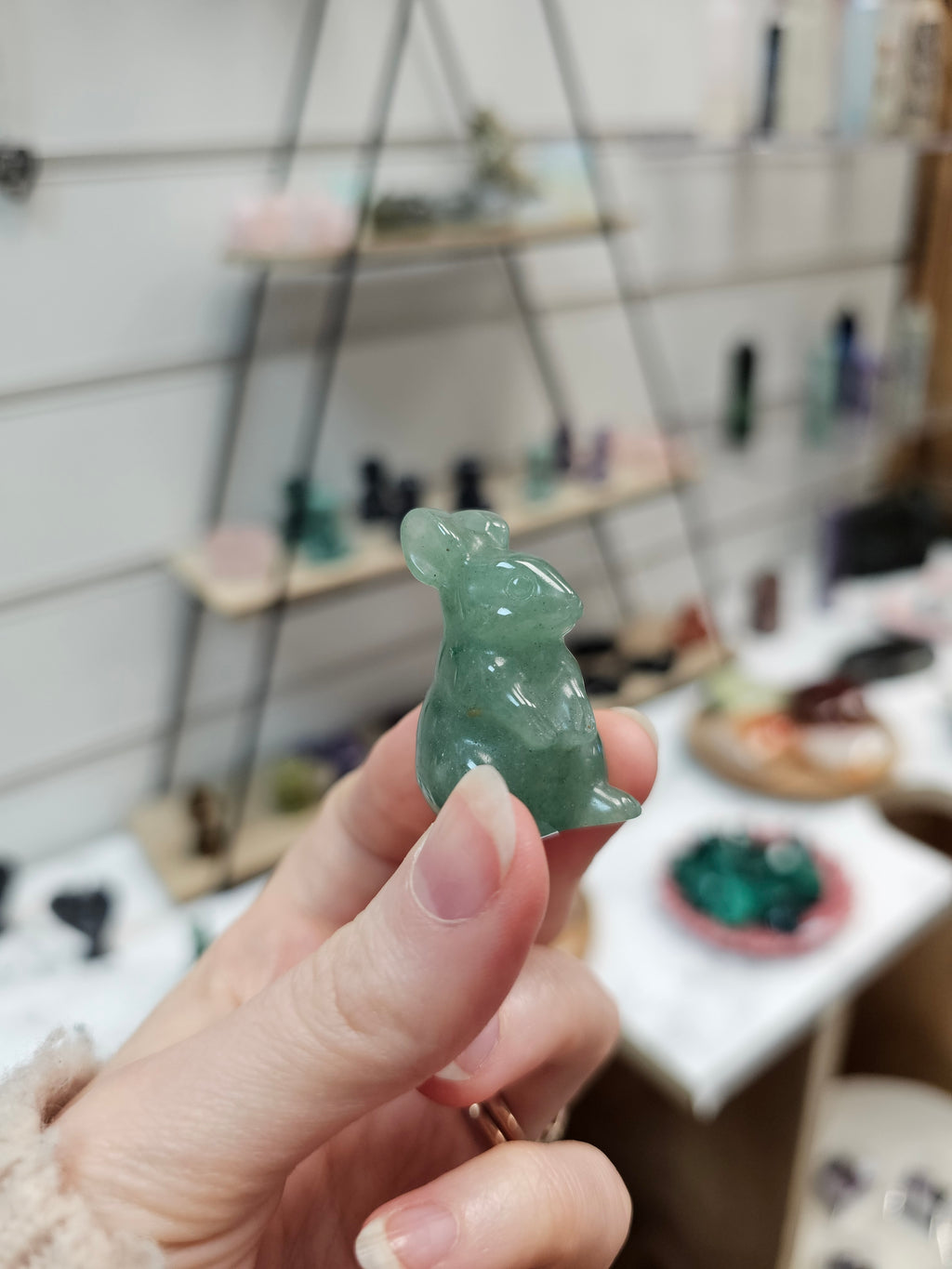 Aventurine Rabbit Crystal Carving