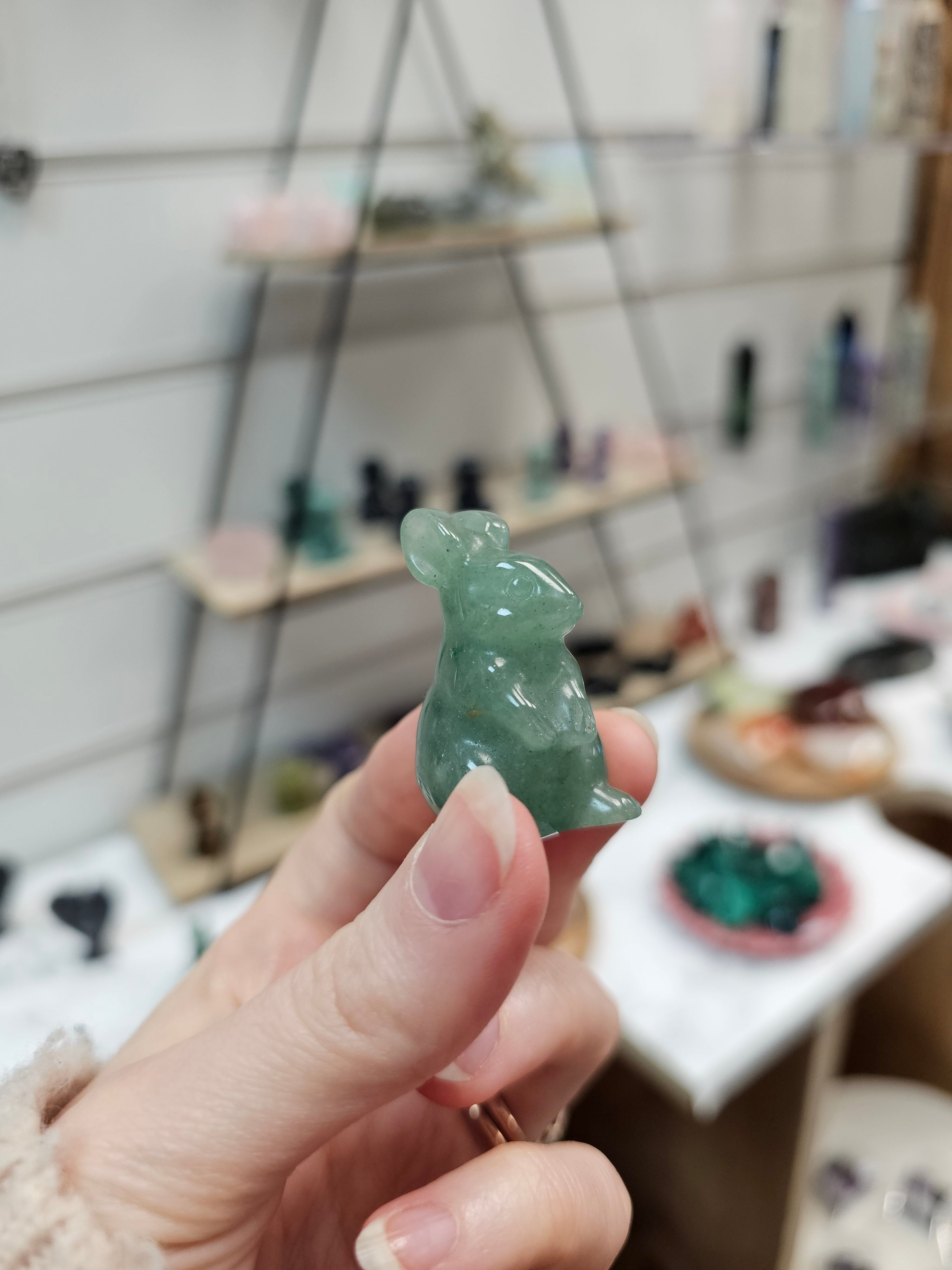 Aventurine Rabbit Crystal Carving