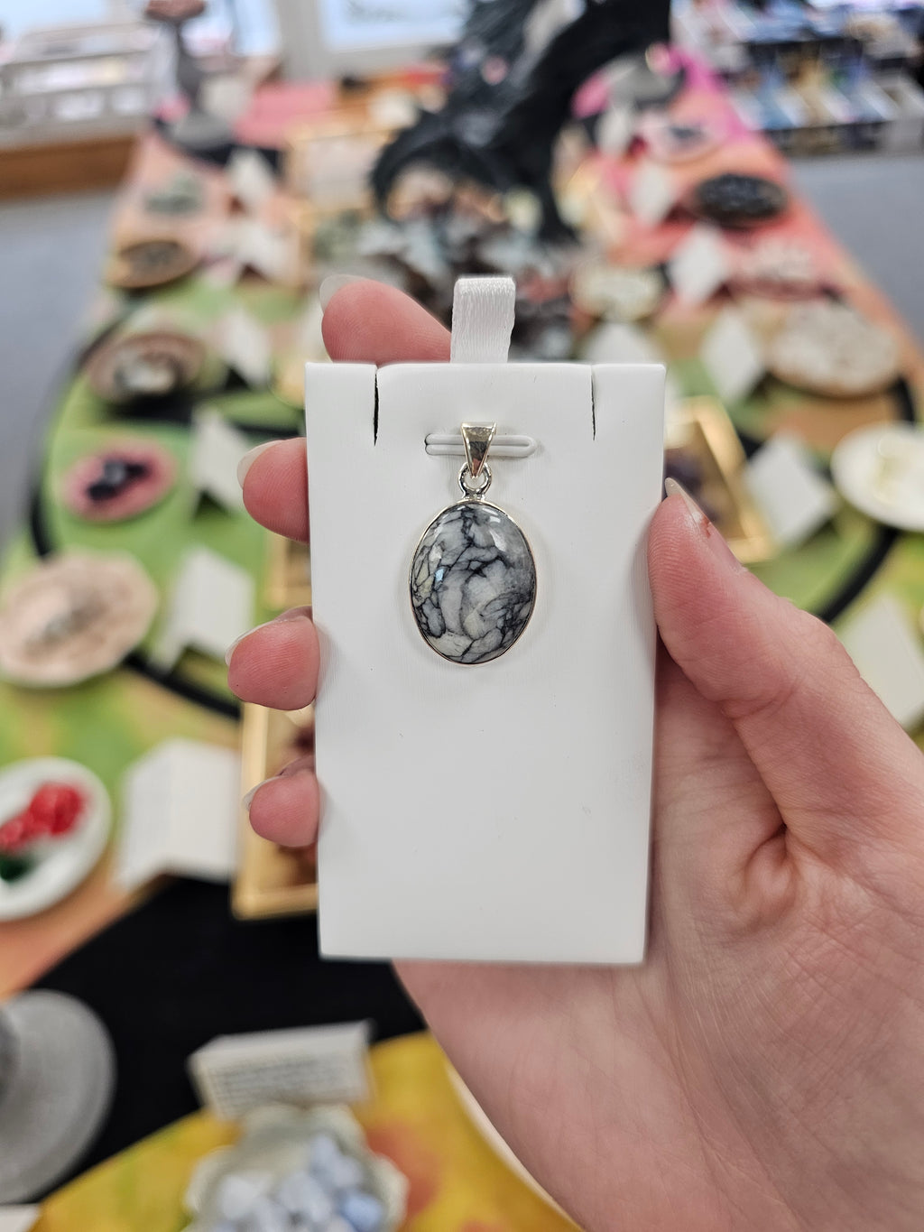 Pinolith Crystal Pendant 925 Silver