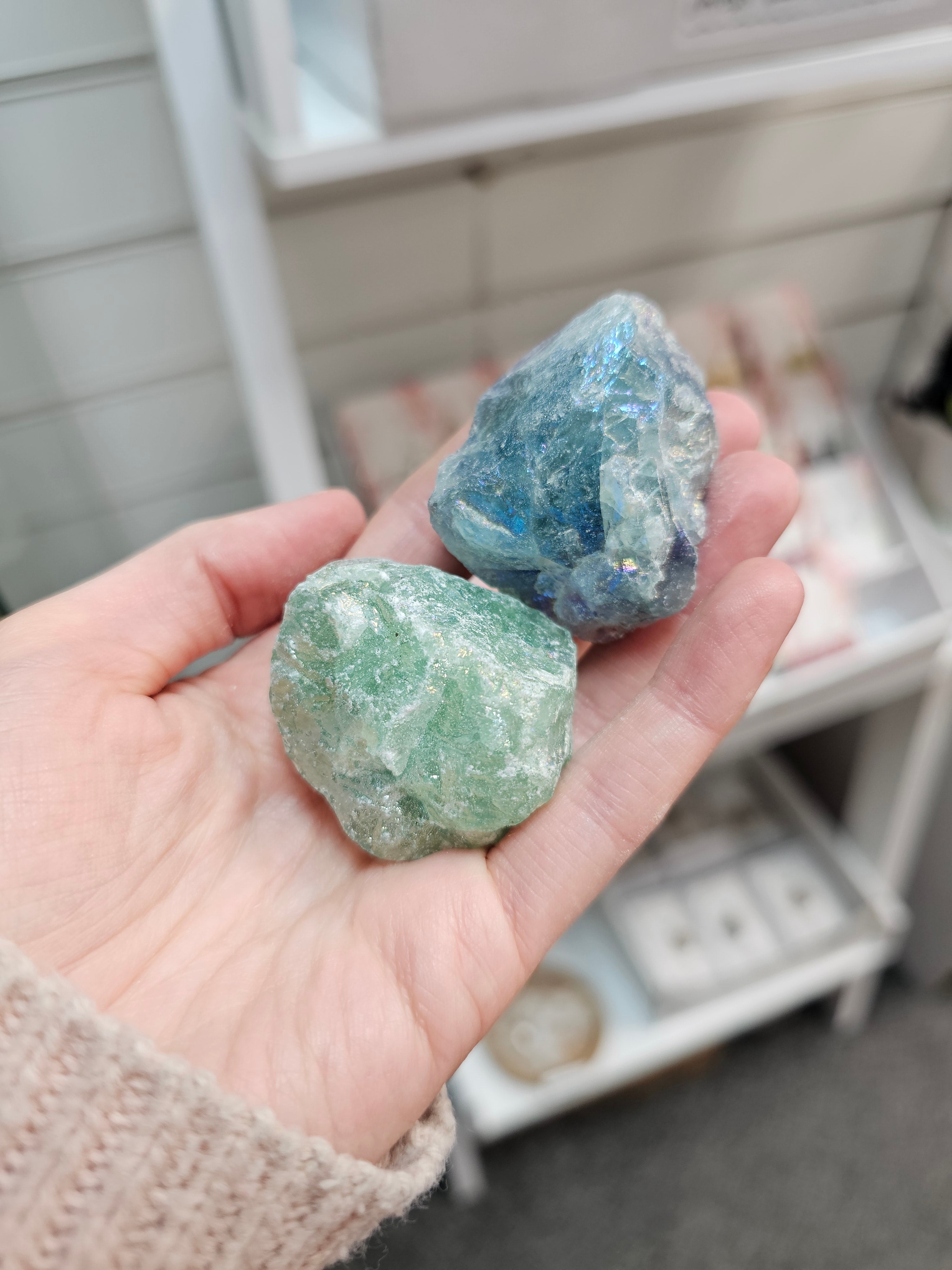 Fluorite Aura Raw Crystal