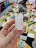 Clear Quartz Crystal Cat Carving