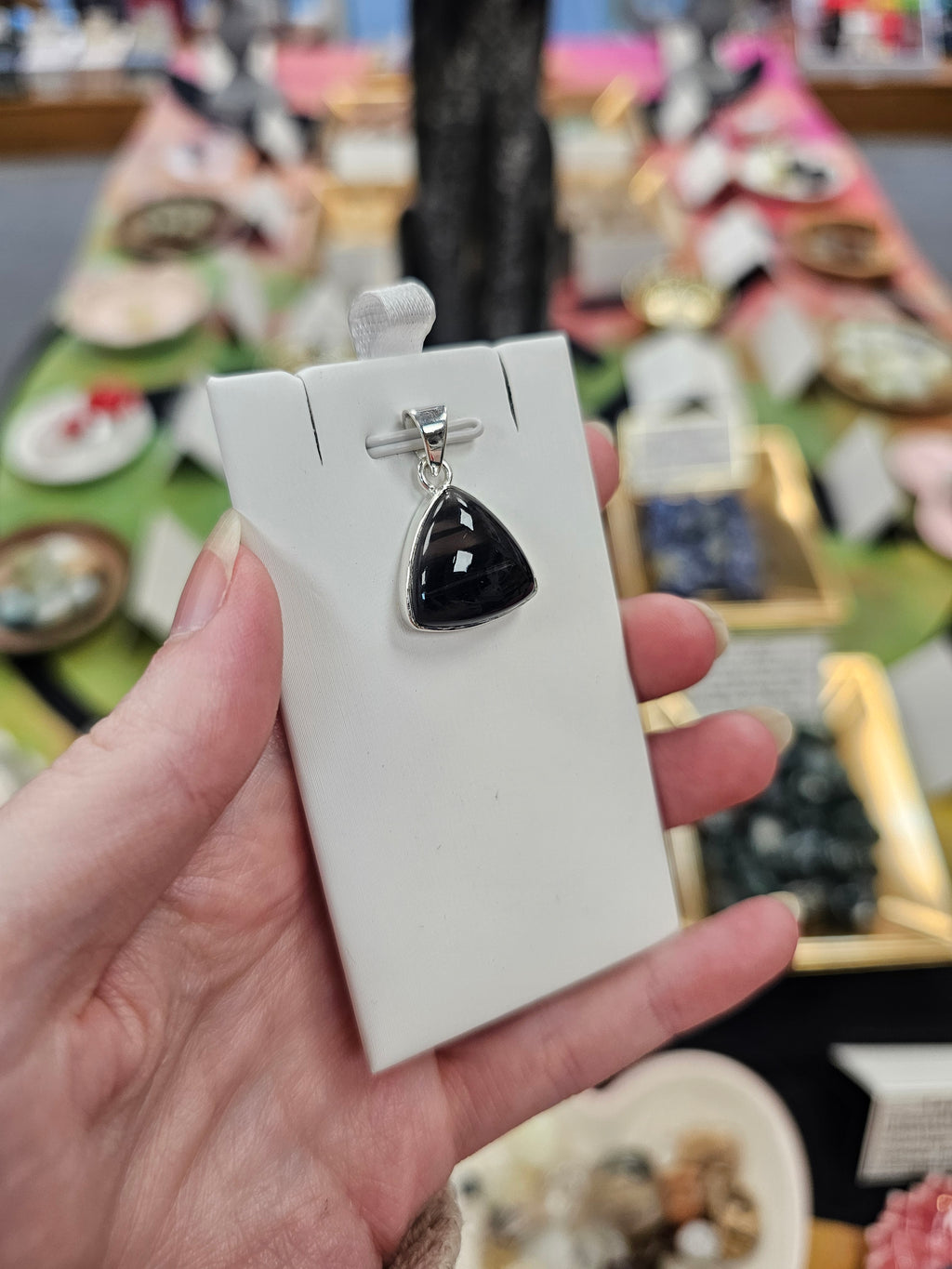 Midnight Lace Obsidian 925 Silver Crystal Pendant