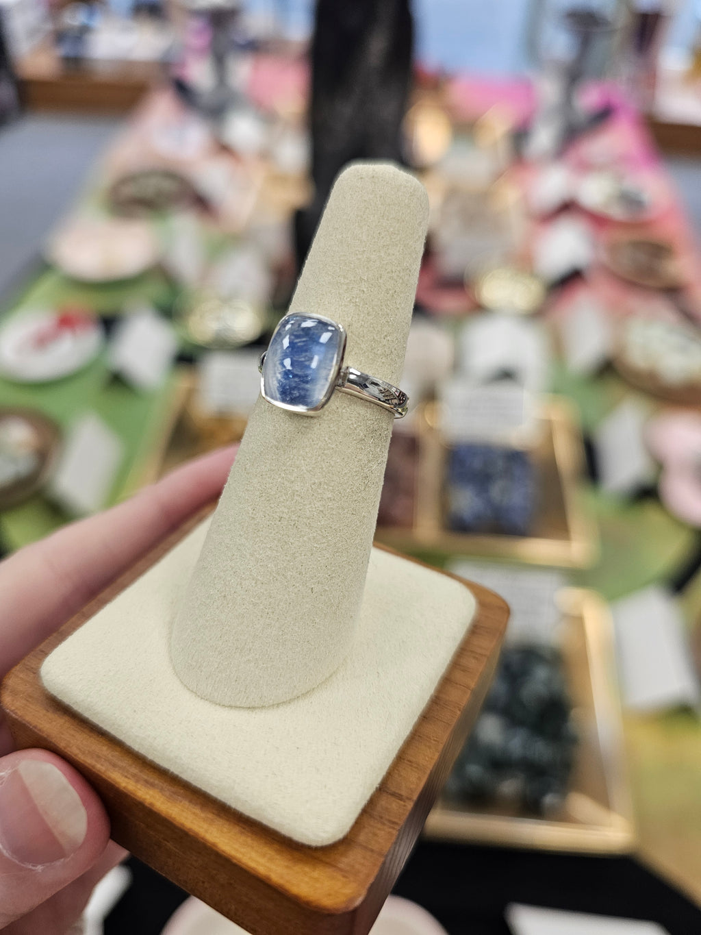 Blue Moonstone 925 Silver Ring - 6