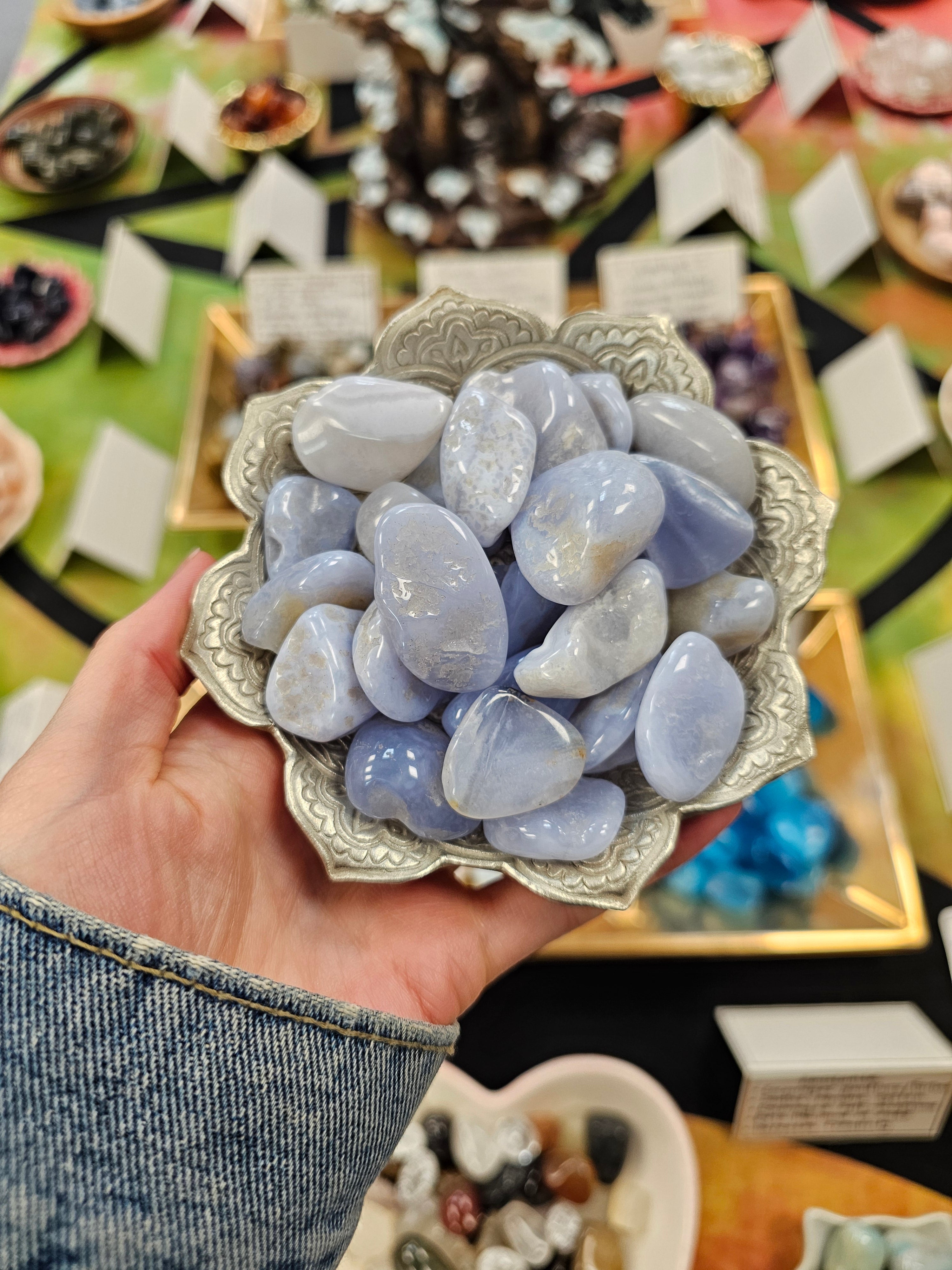 Blue Chalcedony Tumblestone Crystal