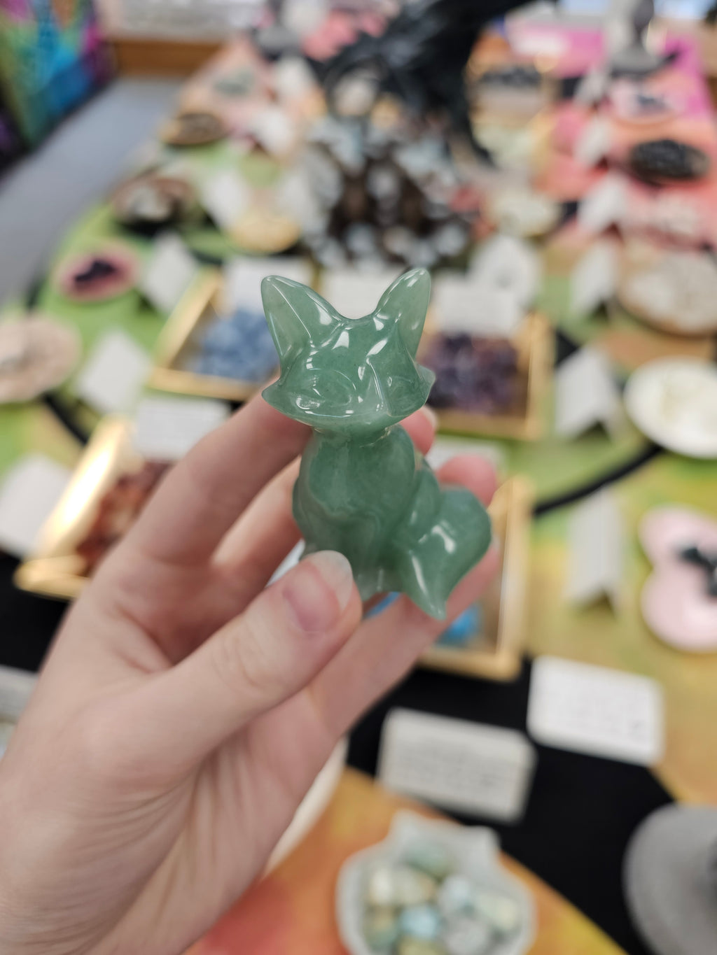 Aventurine Fox Crystal Carving