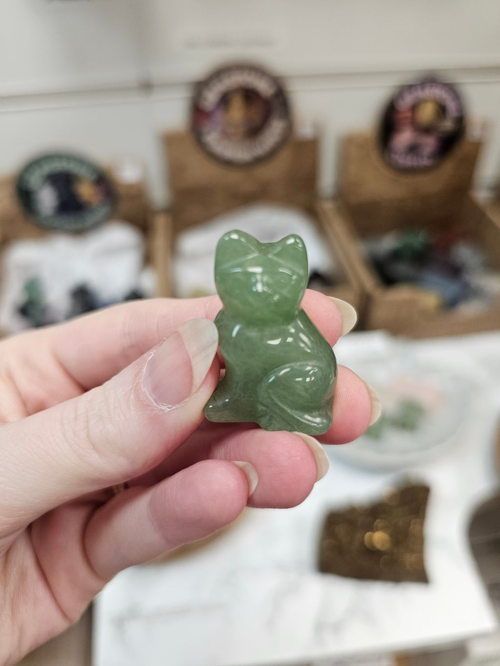 Aventurine Mini Cat Carving