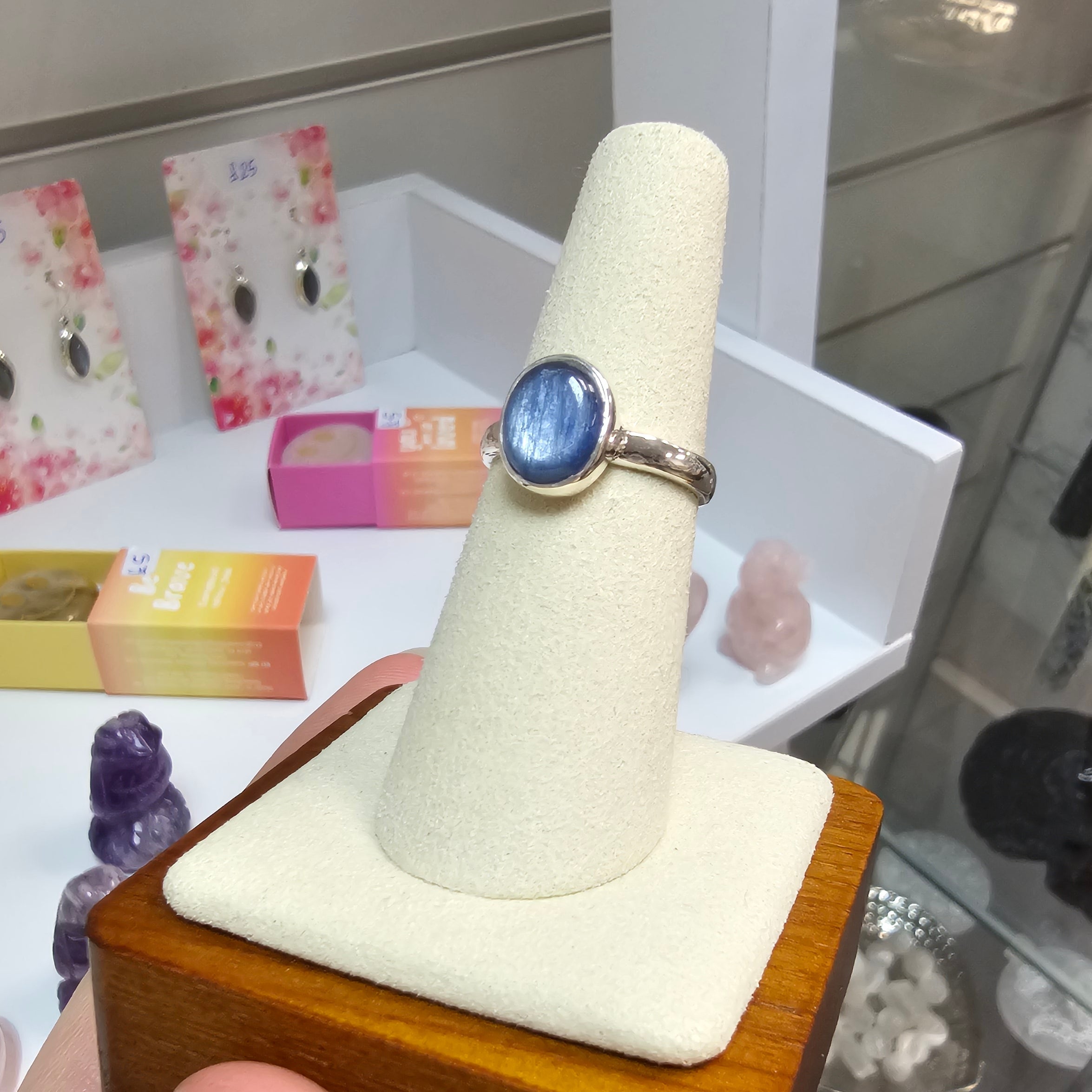 Kyanite Crystal 925 Silver Ring - Size 7 / N