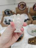 Rose Quartz Aura Crystal Angel Carving