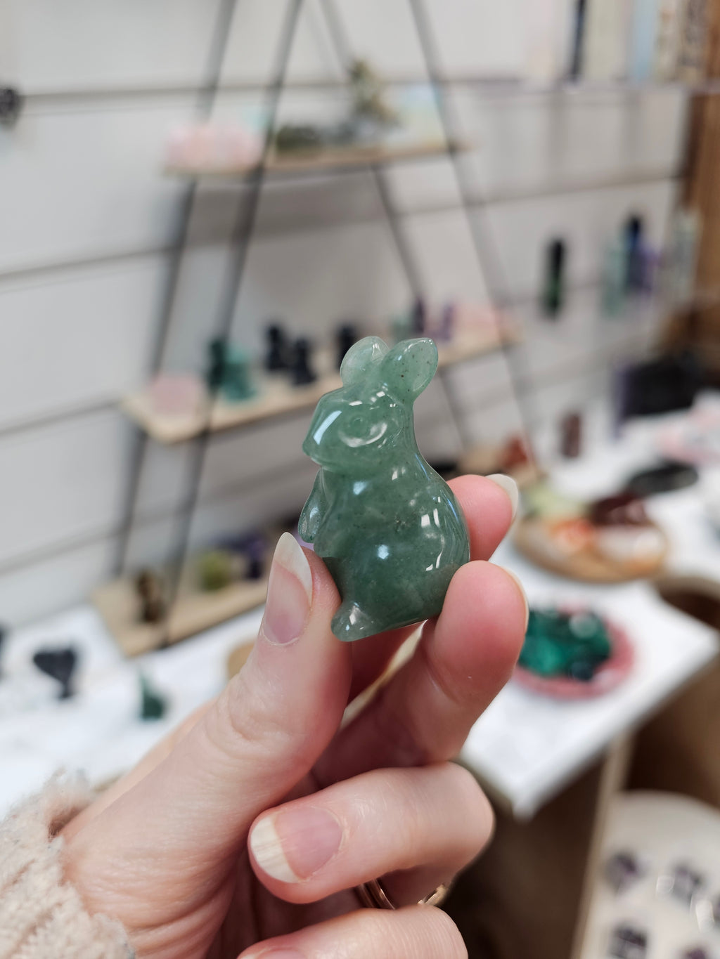 Aventurine Rabbit Crystal Carving