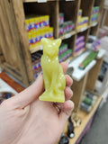 Lemon Jade Crystal Cat Carving